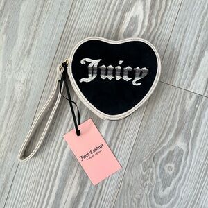 Juicy Couture Black and White Heart Wristlet